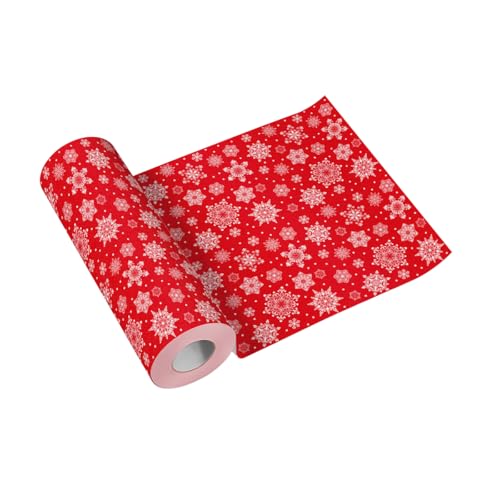 PAW - Table Runner (40 x 2400 cm) Table Decorations for Christmas, Winter - Snowflakes, Red Table Decorations I Snowflakes Red