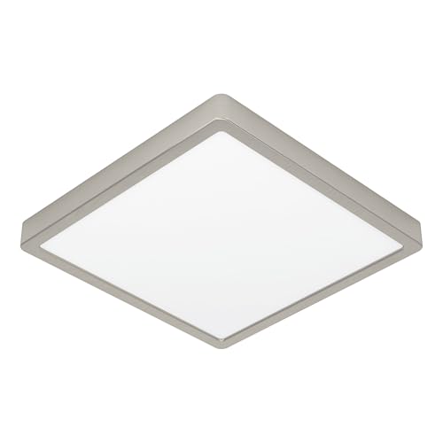 Eglo Connect.z Smart-Home LED Bathroom Ceiling Light Fueva 6-Z, 29.5 x 29.5 cm, ZigBee, app and Alexa Voice Control, Light Colour (Warm White-Cold White), dimmable Ceiling lamp, Silver, IP44