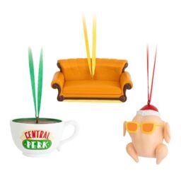 Grupo Erik Christmas Ornaments - Friends Gifts TV Show - Christmas Tree Decorations Set Of 3 - Cup, Turkey, Sofa - Friends Merchandise, Xmas Decorations For Tree
