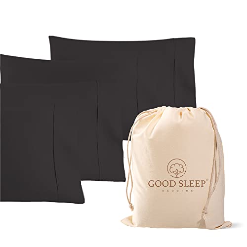 1000 TC Black King Pillowcases Set of 4 100% Egyptian Cotton Pillow Cases with Long Staple Cotton & Sateen Weave, Silky Soft Hotel - Like Bed Pillow Covers for Comfy Sleeping, Snug Fit