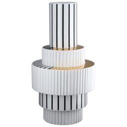 GILDE Livello Floor Vase Ceramic White Glazed Height 46 cm x Diameter 24 cm Waterproof Flower Vase