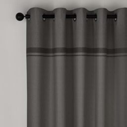Catherine Lansfield Melville 66x90 Inch Lined Eyelet Curtains Two Panels Grey