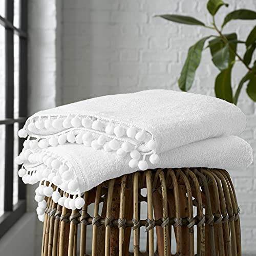 GC GAVENO CAVAILIA 550 GSM Hand OR Bath Towel OR Bath Sheet, 100% Egytian Cotton Quick Dry Towel Set, White, 90X140, Pack of 2, 552369