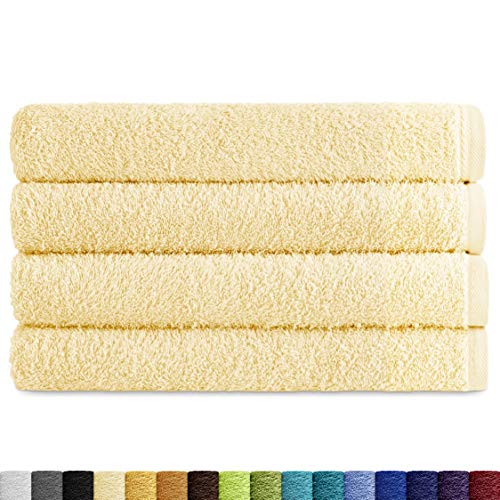 Eiffel Textile Packs of Terry Quality Towels 400 g, 100% Egyptian Cotton, Natural, 4x Bathroom, 4x Pack