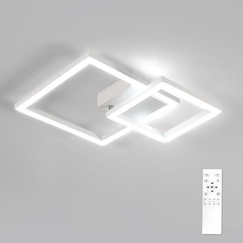 Osairous LED Ceiling Lights Dimmable, 34W Ceiling Light with Remote Control, 350° Rotatable Square Ceiling Lamp LED 3000K-6500K for Living Room,Bedroom, Kitchen, White 51CM
