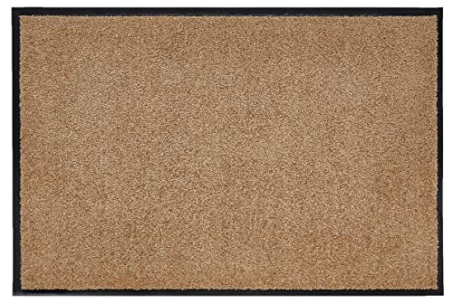 andiamo Premium Wash & Clean Doormat, Durable Dirt Trapper Mat, House Entrance, Indoor Doormat or as a Doormat in Covered Outdoor Areas, Absorbent Doormat 60 x 90 cm, Beige
