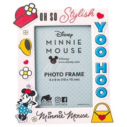 Silver Buffalo Disney Vintage Minnie Mouse Yoo Hoo Oh So Stylish Photo Picture Frame, Pink, 4 x 6 Inches