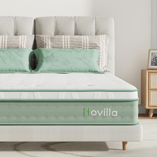 Novilla Super King Mattress 10.6 Inch 3-Zone Gel Memory Foam Pocket Sprung Mattress, 6FT Firm Hybrid with Oeko-tex Knitted Fabric and CertiPUR-US Foam 180x200x27cm, Medium Firm