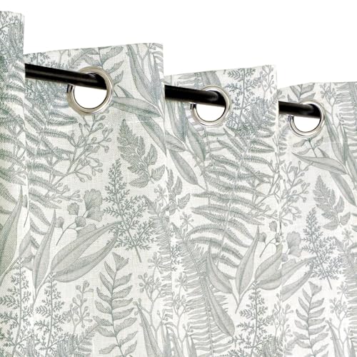 Atout Ciel Printed Eyelet Curtain 140 x 240 cm Ready to Hang Grey and White