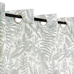 Atout Ciel Printed Eyelet Curtain 140 x 240 cm Ready to Hang Grey and White
