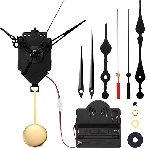 Hicarer Quartz Pendulum Trigger Clock Movement Chime Melody Mechanism Clock Kit with 3 Pairs of Hands