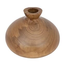 Creative Co-Op Decorative Paulownia Wood, Walnut Finish Vase, Brown