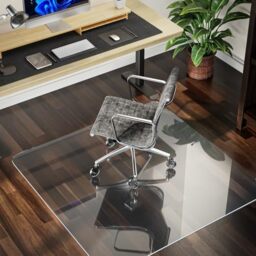 COSYLAND Crystal Clear PVC Office Chair Mat - Hardwood Floors Protection for Rolling Chair, Multi-Purpose Floor Desk Rug (48 x 48 Inch / 120 x 120 CM)