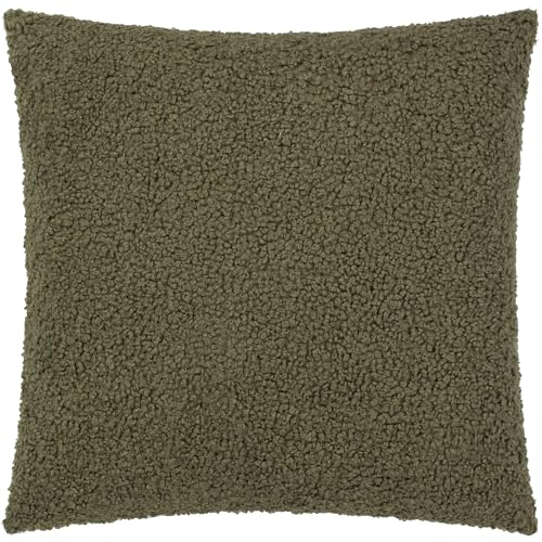 Yard Cabu Cushion Cover – Scandi Minimalist Chunky Boucle Textured Decorative Case (Khaki - 55x55cm)