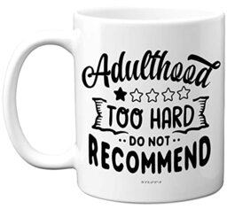 Novelty 11oz Ceramic Dishwasher Safe Mugs, Mugs Gift for Women and Men, Dad - Adulthood Review, Novelty 11oz Ceramic Dishwasher Safe Mugs, Mugs Gift for Women and Men, Dad Birthday Gifts, Mum Christmas