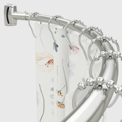 Chrsouly Adjustable 30-45 inches Curved Shower Curtain Rod, Premium Stainless Steel Rustproof Shower Rod for Bathroom, Need to Drill, Nickel
