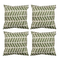 icon Outdoor Cushions Filled, Graphic Collection, Khaki, Set of 4, 43cm x 43cm, Water Resistant, Green Outdoor Cushions for Garden Furniture, Garden, Patio