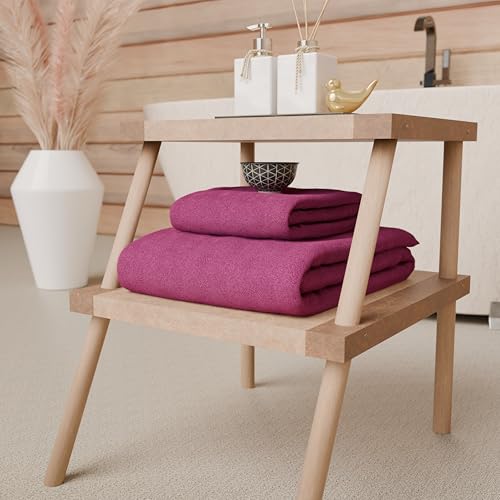 PETTI Artigiani Italiani - 100% Cotton Terry Bath Towels, 2+2 Towel Set, 4 Pieces 2 Face Towels and 2 Hand Towels, Fuchsia Towels