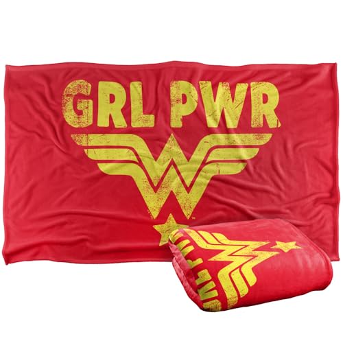 LOGOVISION Wonder Woman Girl Power Yellow Silky Touch Super Soft Throw Blanket 91 x 147 Cm
