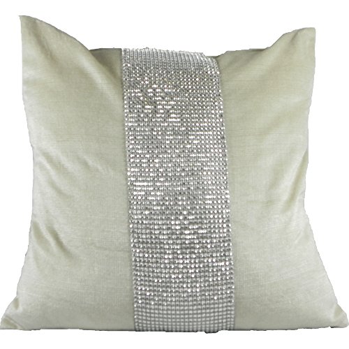 Emma Barclay Eclat - Diamante Panel Velvet Cushion Cover in Mink - 17x17 (43x43cm)