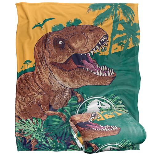 Jurassic Park Blanket, 152 x 127 cm Jungle Attack Silky Touch Super Soft Throw Blanket