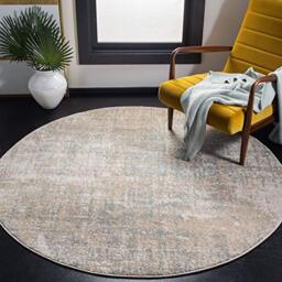 Safavieh Contemporary Rug for Living Room, Dining Room, Bedroom, Adirondack Collection, Short Pile, in Beige and Slate, 160 x 160 cm