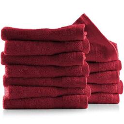 Hearth & Harbor 100% Ring Spun Cotton Washcloths 12 Pack - Washcloth for body and face, High Absorbent and Soft 33x33 cm Body Wash Cloth, Quick Dry - Black Washcloths
