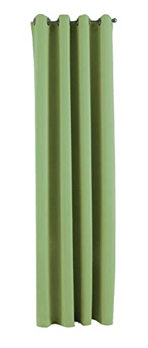 Gardinenbox NewYork Opaque Curtain, Green, H x W 245 x 140 cm, Pack of 1, Thermal Curtain, Blackout Curtain, Blackout Eyelets, Sound-Absorbing, Oeko-Tex UV Protection, Tieback, 201920600