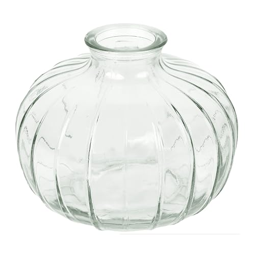 Talking Tables Clear Glass Bud Vase for flowers, stylish single stem elegant wedding table centrepiece decorations window sill decor, garden parties, summer dining, mantle styling, and gifting 8cm