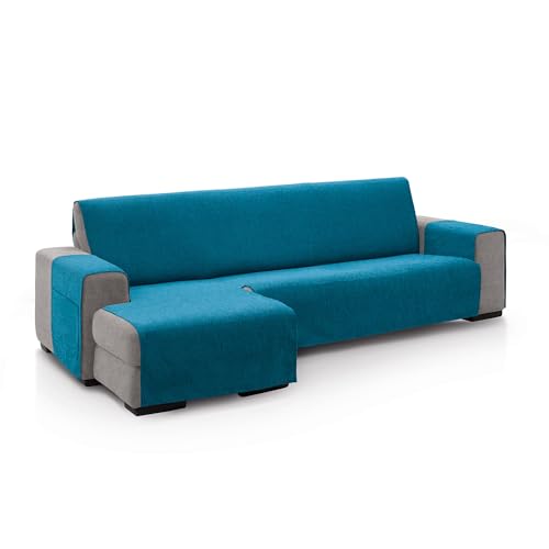 FAVERTI?? Left Arm Chaise Longue Sofa Cover 240 (Front View) - PEGO Model - Blue - Extra Soft Chenille Touch, Quality Chaise Protector Made in Spain with Recycled Material