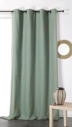Linder Métis Curtain Natural Materials (Cotton/Linen) Clay Green with Eyelets 135 x 260 cm