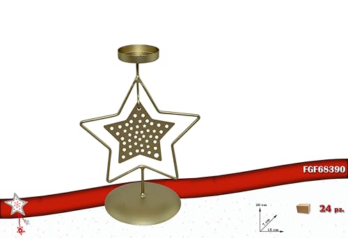 L.Metal Gold Candle Holder 15 x 7 x 20 cm