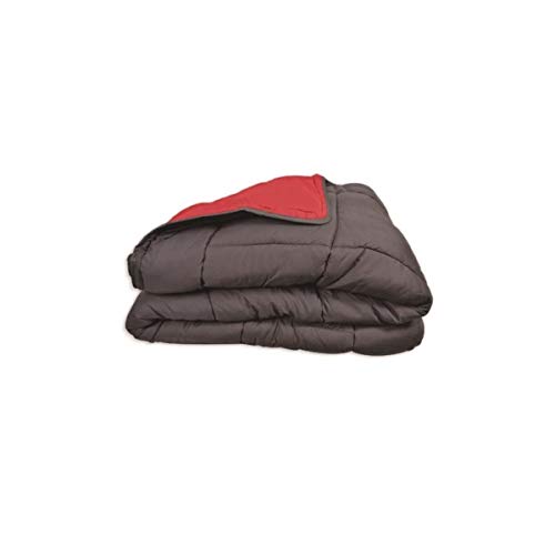 POYET MOTTE Calgary Range Two-Tone Polyester Duvet - 240 x 260 cm - Grey/Red