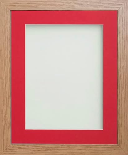 Frame Company Allington Beech Photo Frame with Red Mount, A4 for 10x6 inch, fitted with perspex