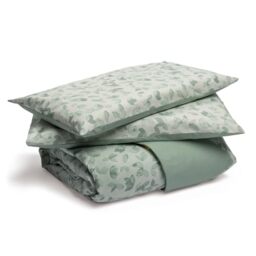 Foppapedretti Nuit & Nature Duvet Cover 2P 2P with 2 Pillowcases Sage Leaves 100% Cotton, Made in Italy