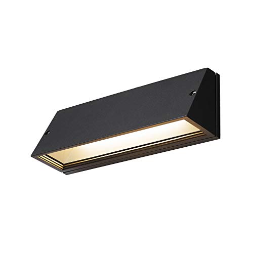 SLV Wall-Mounted Light PEMA® WL/Lighting for Walls, Paths, entrances, LED spot Outdoor, Surface-Mounted Light Outdoor, Garden lamp / IP65 3000/4000K 16W 1260 / 1400lm Black