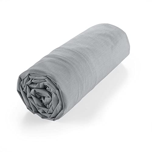douceur d'intérieur Fitted Sheet 180 x 200 cm 100% Organic Cotton Biolina Grey