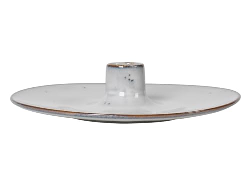 broste Copenhagen Candle Holder, earthenware, Beige, 18x4 cm