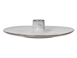 broste Copenhagen Candle Holder, earthenware, Beige, 18x4 cm