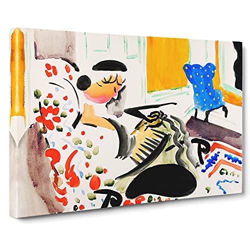 Woman On Chair Vol.1 By Henry Lyman Sayen Canvas Print - Gallery Wrapped 30mm Frame Wall Art - 30x20 inches - Ready to Hang - Classic People Picture - Living Room Bedroom Lounge Office