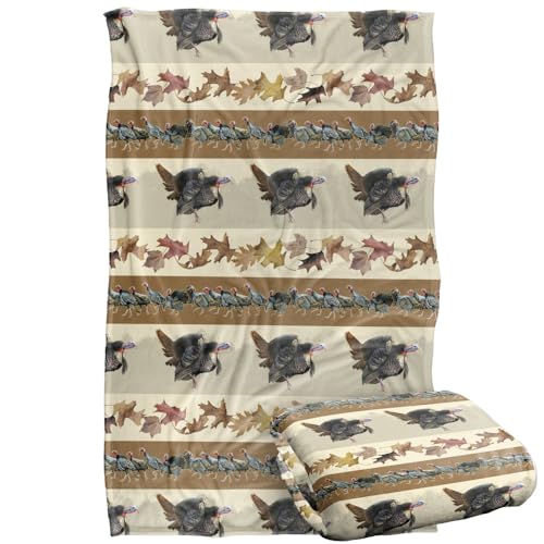 Jq Licensing - Bs-Jp Turkey Autumn Leaf Pattern Silky Touch Super Soft Throw Blanket 91 x 147 Cm