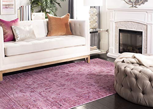 SAFAVIEH Craft Art-Inspired Rug for Living Room, Dining Room, Bedroom - Valencia Collection, Short Pile, in Pink and Multi, 122 X 183 cm