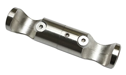 Gardinia Ceiling Bracket Adapter for Curtain Rods, 2-Rod Holder, Open, Mounting Kit Included, 20 mm Diameter, Stainless Steel Finish