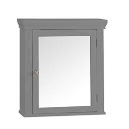 VERSANORA Teamson Home Bathroom Stratford Wooden Mirrored Medicine Cabinet Grey EHF-6544G