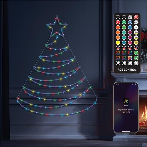 Xmas House 2D Flat Christmas Tree, RGB, App and Remote Control, Indoor or Outdoor, Festive Holiday Decoration