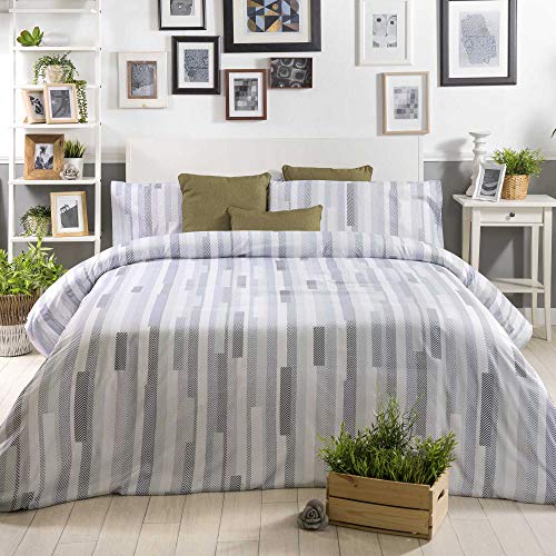 Sancarlos ROB Microfibre Satin Duvet Cover, Blue, Bed 90 cm