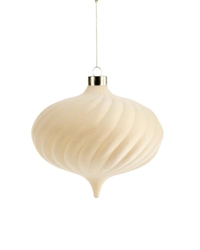 Latte Spiral Velvet Christmas Bauble 15 cm, Extra Large Tree Ornament