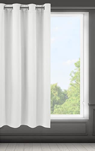 Eurofirany LOGAN Blackout Curtain - 1 Unit Eyelets, Light blocking Room Darkening Bedroom Living Room, W55 x L69, White