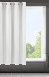 Eurofirany LOGAN Blackout Curtain - 1 Unit Eyelets, Light blocking Room Darkening Bedroom Living Room, W55 x L69, White