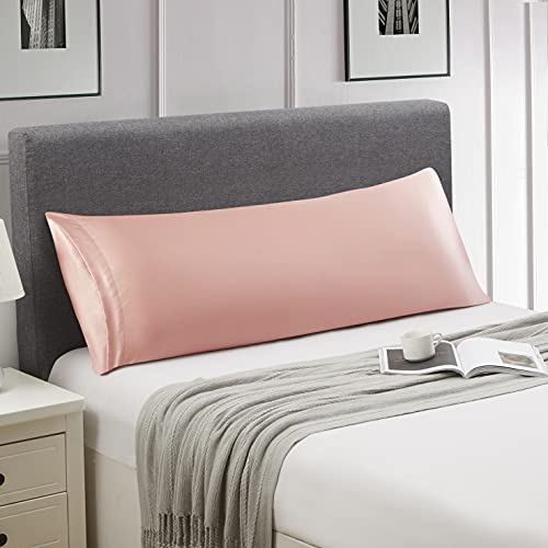 Ersmak Satin Cushion Cover Ultra Soft for Hair and Skin, 20x54 cm Champagne, Silky Cooling Satin Pillowcase with Envelope Closure